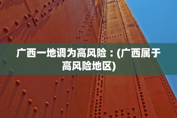 广西一地调为高风险︰(广西属于高风险地区) 广西一地调为高风险︰(广西属于高风险地区)