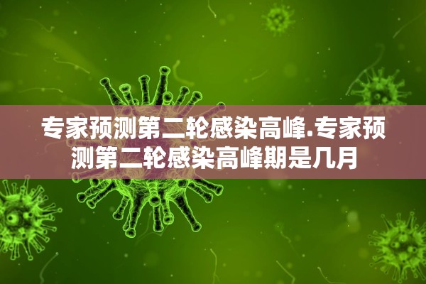 专家预测第二轮感染高峰.专家预测第二轮感染高峰期是几月