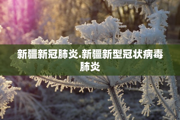 新疆新冠肺炎.新疆新型冠状病毒肺炎