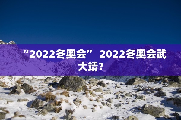 “2022冬奥会” 2022冬奥会武大靖？